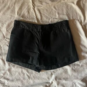 real leather gianni bini black shorts